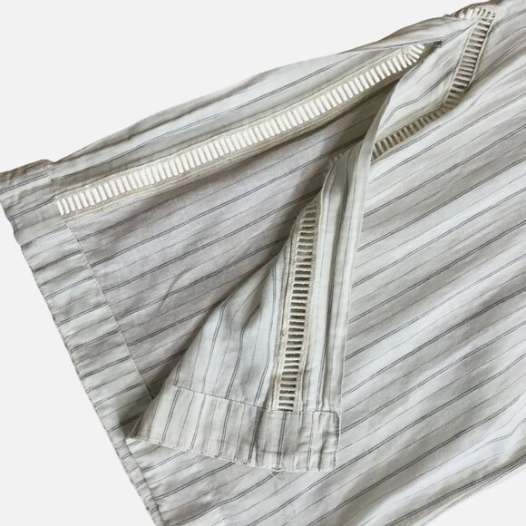 INTIMATELY FREE PEOPLE Women Striped Wide Leg Slit Cropped Pants XS Drawstring - Picture 8 of 9